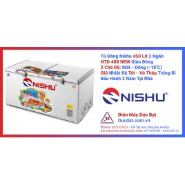 Tủ đông Nishu 2 Ngăn Dàn Đồng 450 Lit NTD-488-New